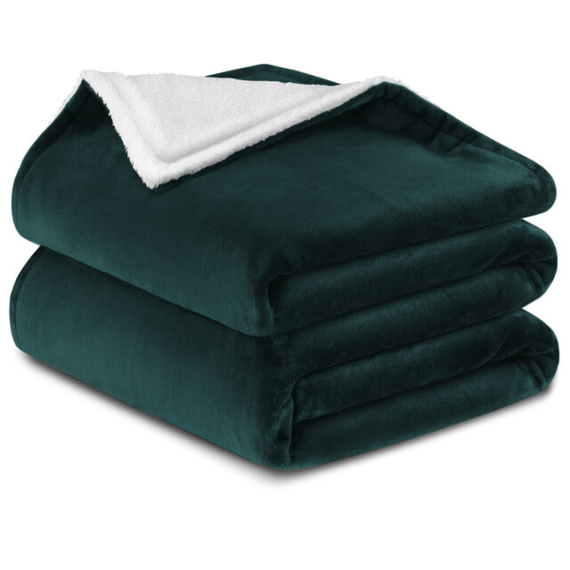 Haffa Reversible Sherpa Fleece Throw Blanket - Ultra-Soft, Warm & Cozy Comfort for All Seasons
