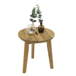 Arles Round Acacia Outdoor Side Table , 40cm cm W 40cm cm D