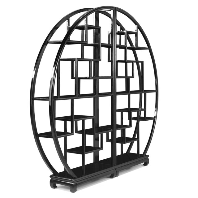 184cm H x 196cm W Solid Wood Etagere Bookcase