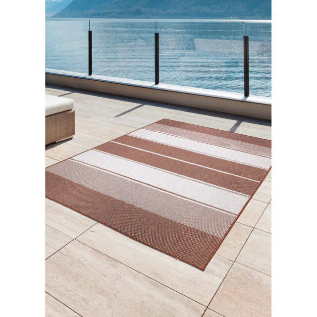 Destiny Striped Hand Woven Indoor / Outdoor Area Rug
