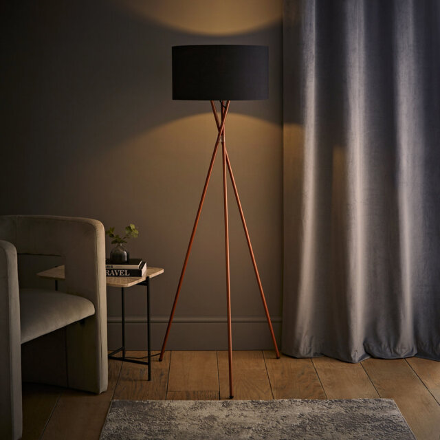 Misner 155cm Camden Tripod Floor Lamp with Large Reni Shade