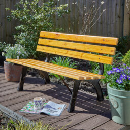 Clayton Metal and Wooden Outdoor Bench