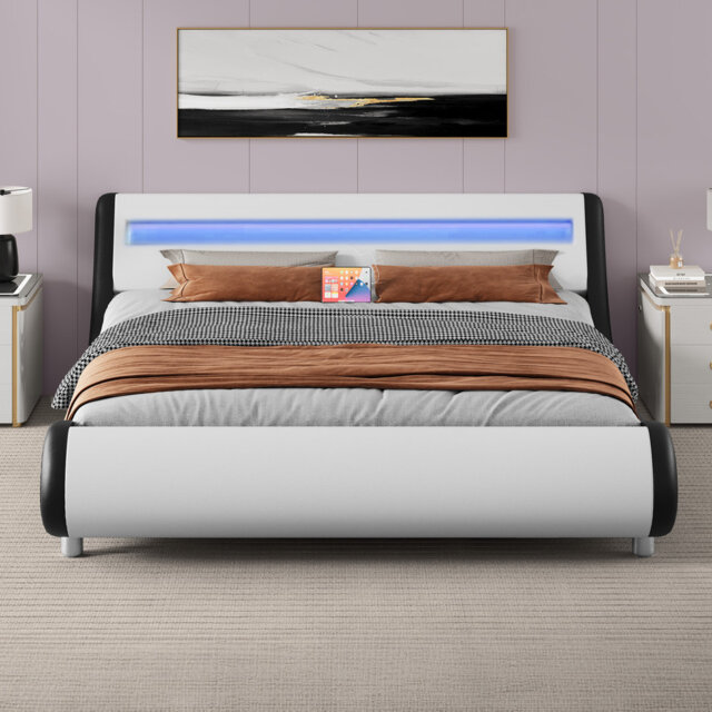 Small Double Bedï¼Upholstered Sleigh Bed