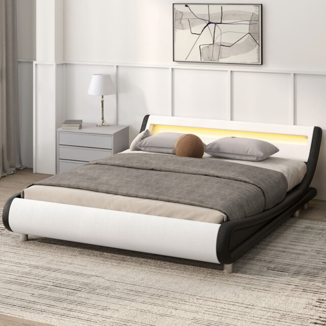Small Double Bed,Upholstered Sleigh Bed