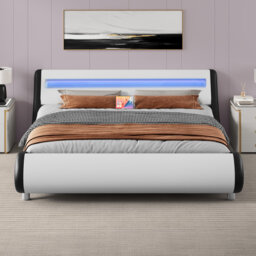 Small Double Bedï¼Upholstered Sleigh Bed