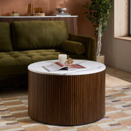 RUSSO Collection Fluted Coffee Table With Lift Up Storage
