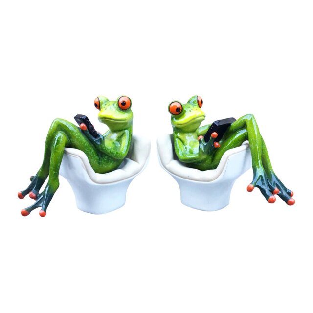 Cleve Set Of 2 Tablet And Phone Sofa Frogs Figurine