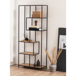Romilda 185cm H x 77cm W Steel Etagere Bookcase