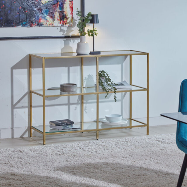 Vicente 108cm Glass Top Console Table