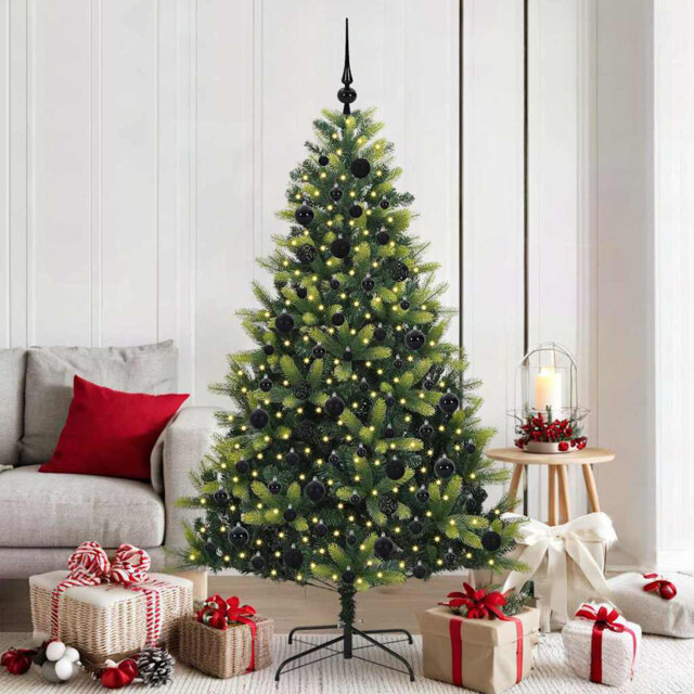 Artificial Hinged Christmas Tree 300 LEDs Green
