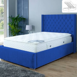 Gremillion Wingback Ottoman Storage Bed - Plush Velvet Gas Lift Bed Frame with Headboard