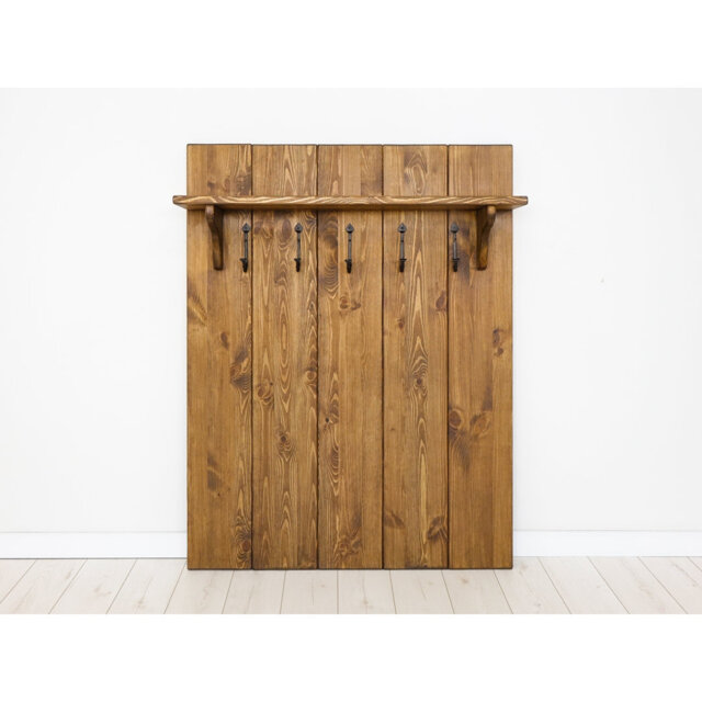 Derrion Solid Wood Wall 5 - Hook Wall Mounted Coat Rack