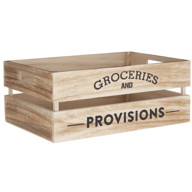 Crate, Groceries and Provisions Wood Organiser Box