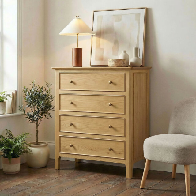 Bodkin Wooden Rustic Tallboy Chest of Drawers - Traditional Farmhouse Style
