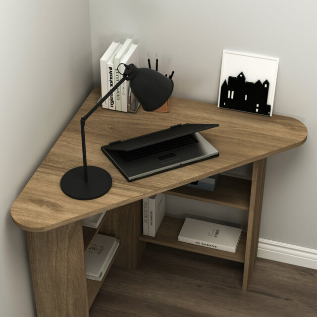 Corner Computer Desk with Shelves