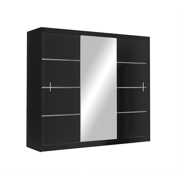 Vista 250cm Sliding Wardrobe in White Matt - Clean Lines with Sleek Mirror