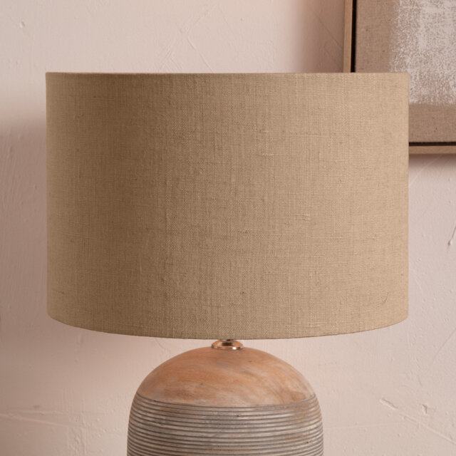 Edward 30cm H Linen Drum Lamp Shade ( Slip-On )