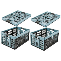 Set of 2 Folding Box 45 Litre With Soft Handles And Lid