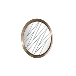 Adwait Round Metal Framed Wall Mounted Accent Mirror in Brushed Brass
