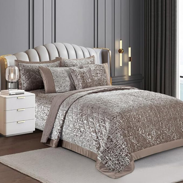 Bohara Plush Velvet Bedspread with Pillow Shams Included