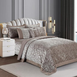 Bohara Plush Velvet Bedspread with Pillow Shams Included