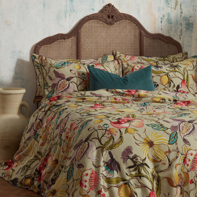 Cotton Floral Duvet Cover Set with Pillowcases