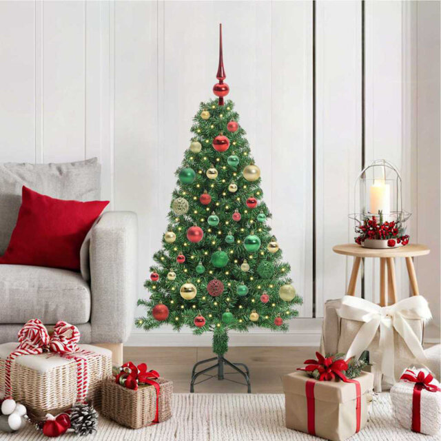vidaXL Artificial Christmas Tree with 150 LEDs with Stand Green