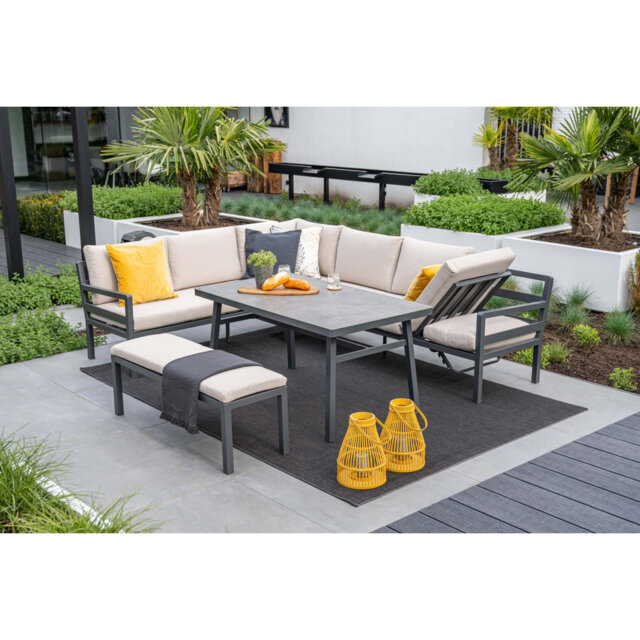 Audyn 7 Person Garden Lounge Dining Set with Cushions