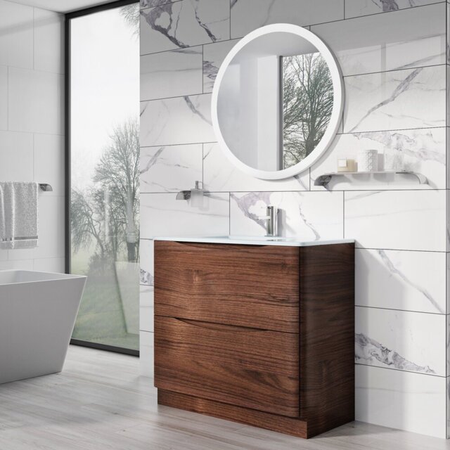 Stanhope 900mm Single Bathroom Vanity with Integrated Glass Basin