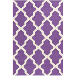 Darbonne Handmade Tufted Wool Purple/Ivory Rug