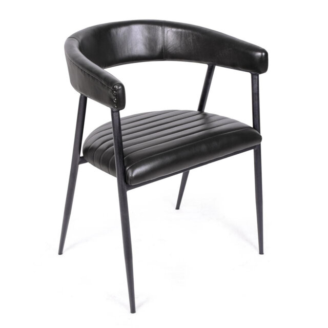49cm H Genuine Leather Upholstered Dining Chair
