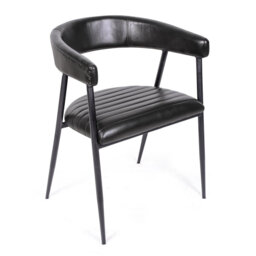 49cm H Genuine Leather Upholstered Dining Chair