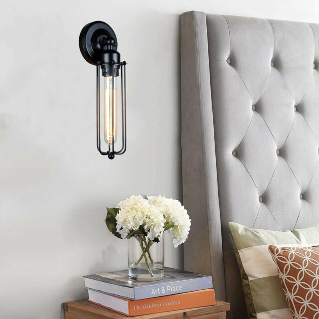 Vintage Industrial Adjustable Cage Wall Sconce â Retro Metal Wire Lamp E27 For Bedroom, Kitchen, Hallway