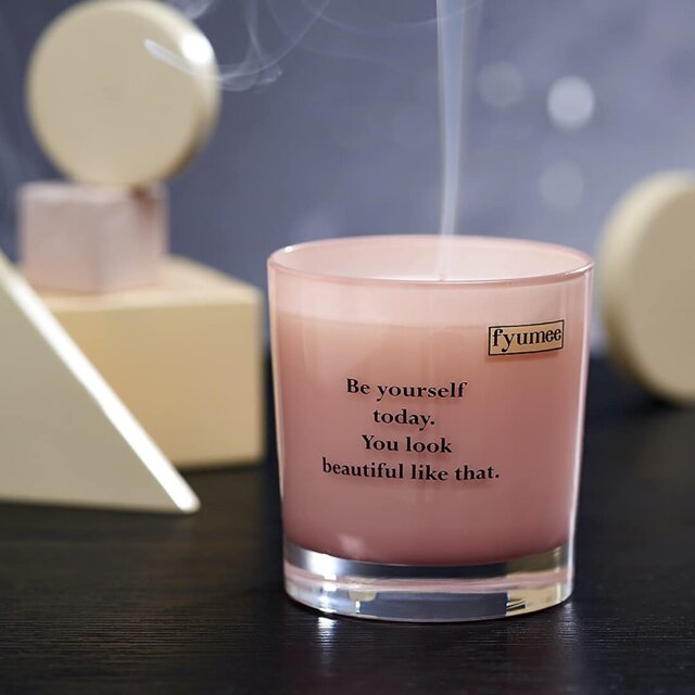 Pink Rose Scented Jar Candle