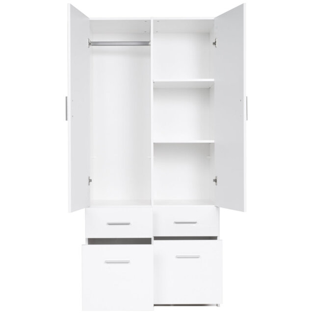 TALLIN 03 - Wardrobe 2D 4 DRAWERS W10200 - WHITE W10200 - WHITE 03 B