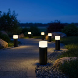 UltraBeam 9 Watt Black Outdoor LED Bollard Pathway Light - IP65 Weatherproof - 800 Lumens