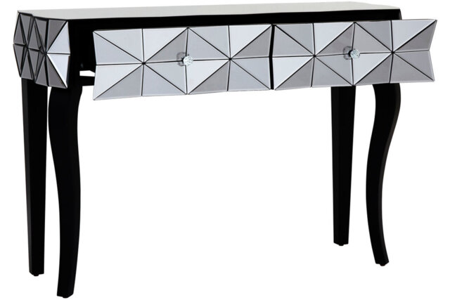 112cm Glass Top Console Table