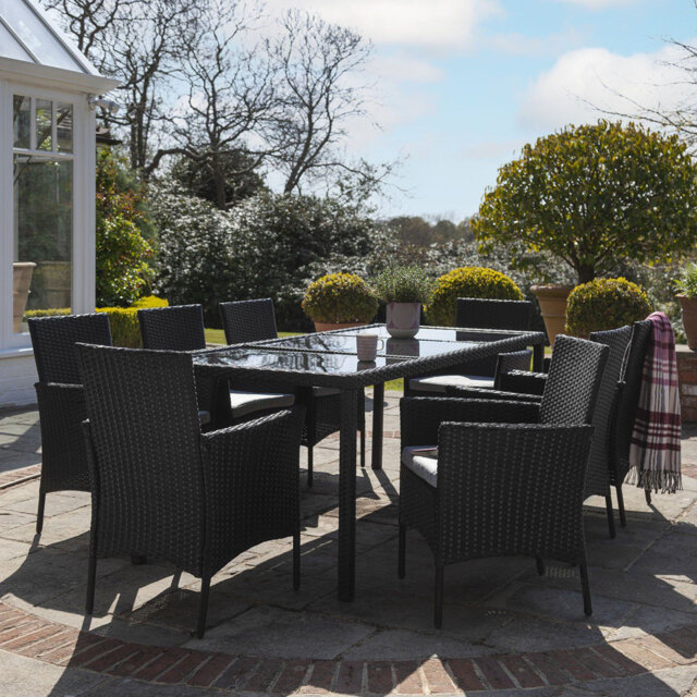 Ahmid All Weather Wicker/Rattan 8 - Person with Cushions