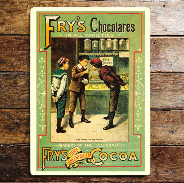 Frys Cocoa & Chocolates Sweet Shop Metal Wall DÃ©cor