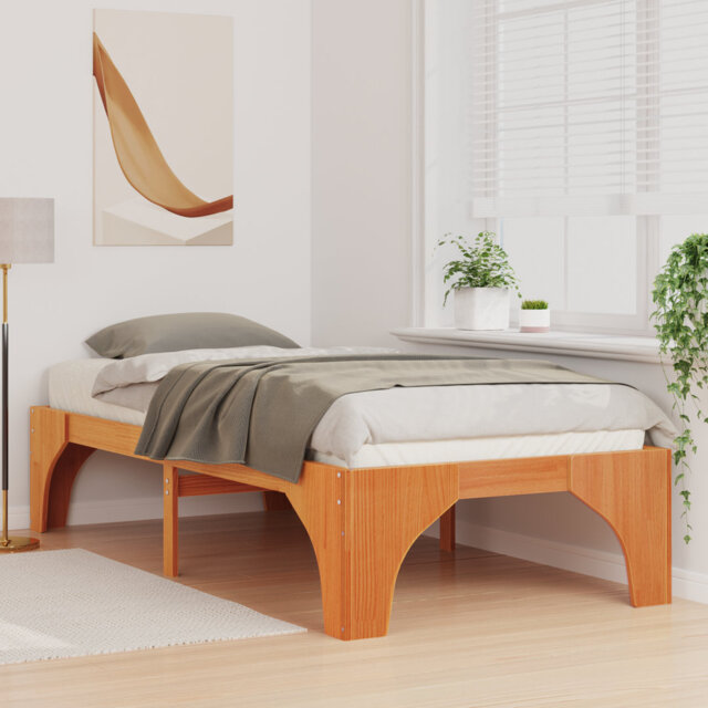 Floor Bed Frame Solid Pine Wood