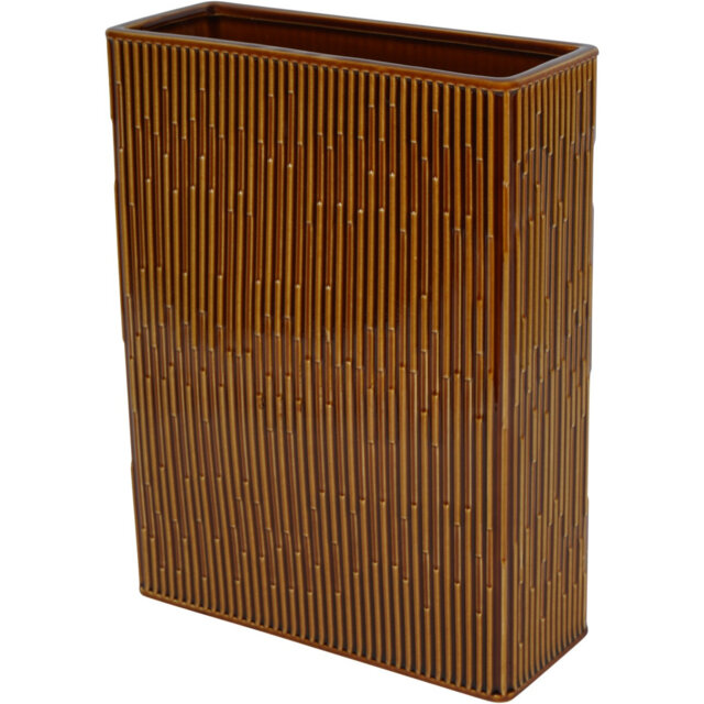 Elk Square Glazed Vase Terracotta