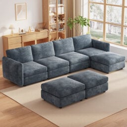 Blue 5 to 9 Seater Modular Storage Sofa