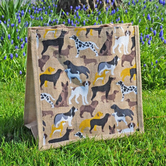 Dog Pattern Jute Basket