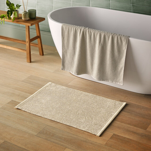 Silentnight Textured Knot Rectangle Bath Mat 100% Cotton BCI