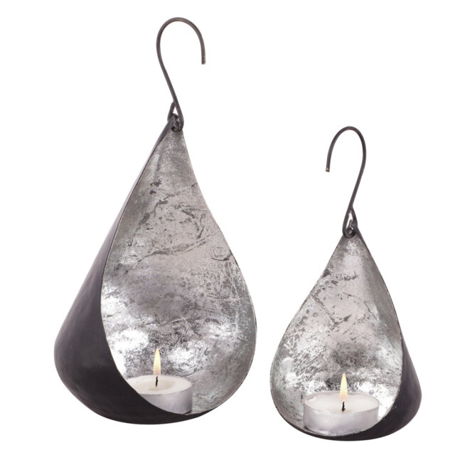 2 Piece Metal Wall Tealight Holder Set