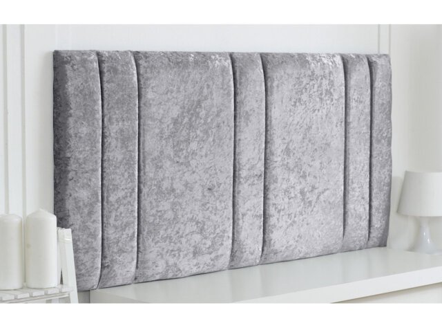 "Milano Crushed Velvet 4ft Small Double 20"" Headboard - Black"