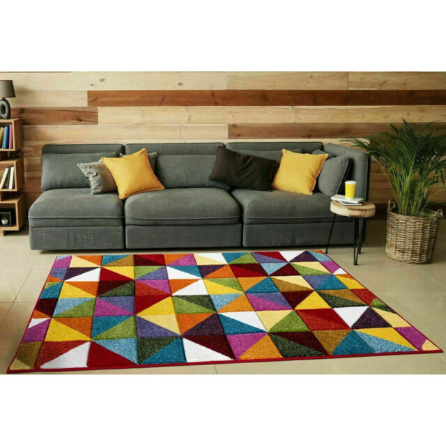 Krugerville Luxury Handwoven Red/Pink/Grey/Green Rug