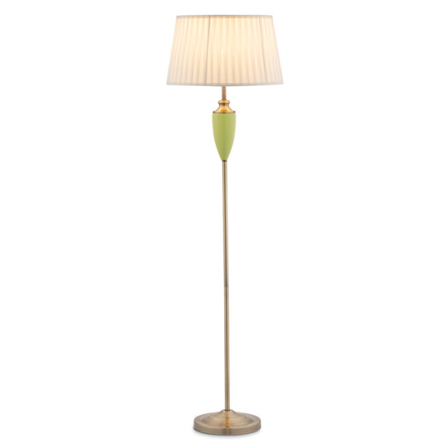 Falkland 154Cm Classic Antique Traditional Floor Lamp Faux Silk Pleated Shade
