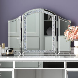 60X82CM Arched Flat Makeup Mirror Foldable Floor Accent Mirror