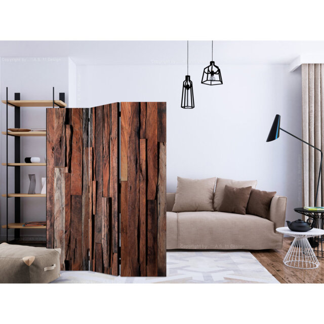 Giusta 135cm W x 172cm H 3 - Panel Solid Wood Folding Room Divider